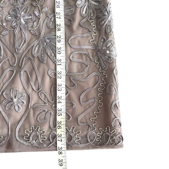 JS Collections Formal Embellished Soutache Sequin Dress 6 V-Neck Cocktail Mini - Picture 10 of 13